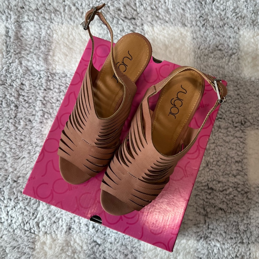 Jayda 4” Cork Wedge Sandal from Sugar - Size 8